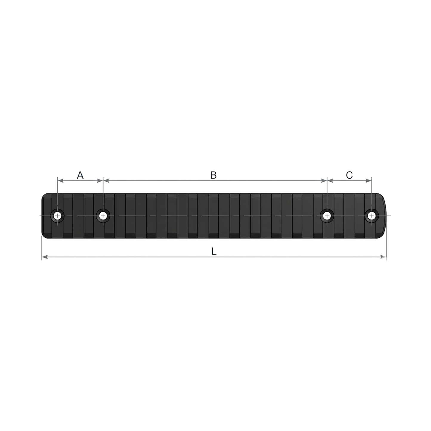 Picatinny skinne måltegning